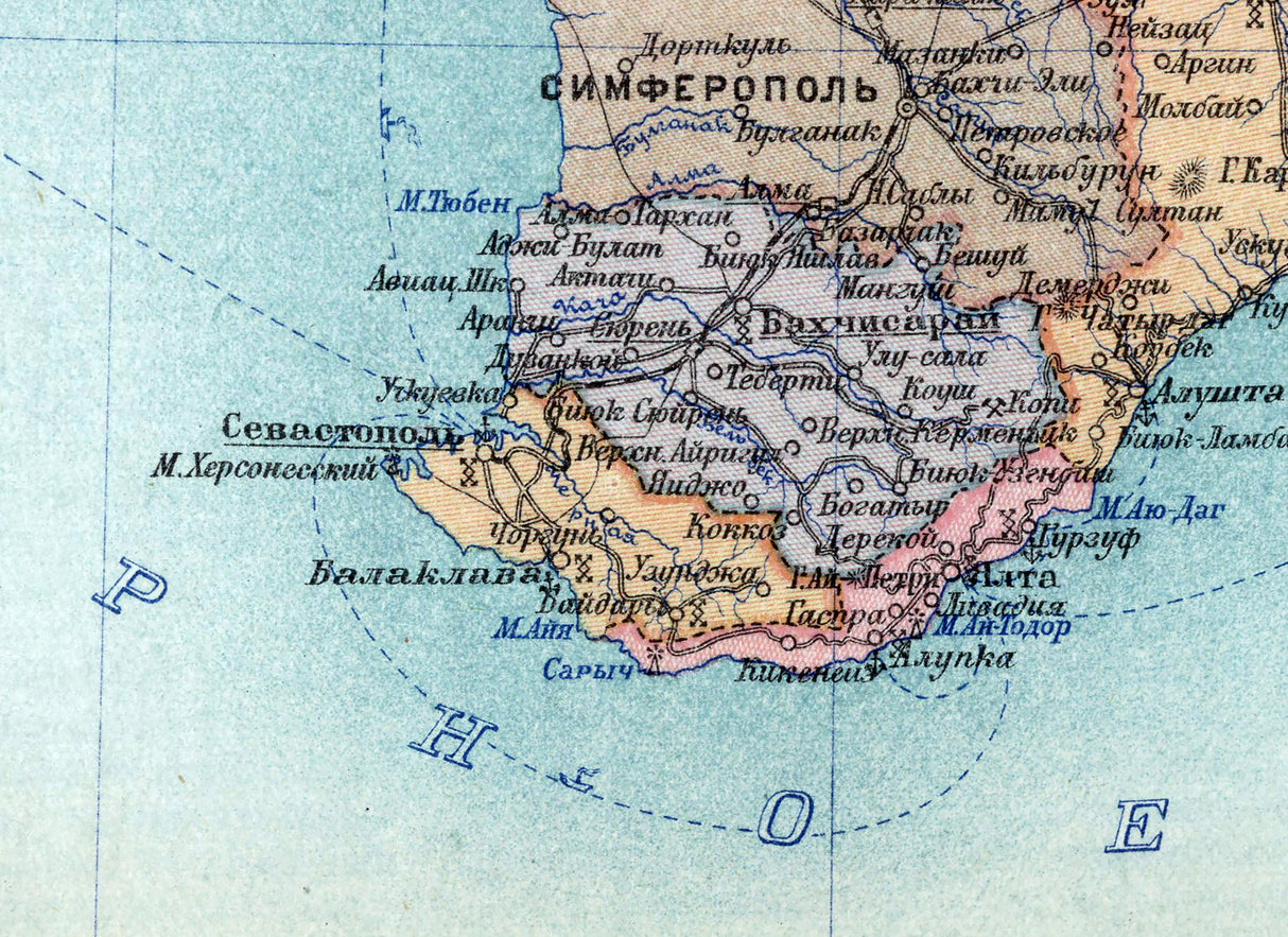 1928 Map of Crimea Ukraine