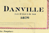 1876 Map of Danville Boyle County Kentucky