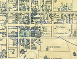1876 Map of Harrodsburg Mercer County Kentucky