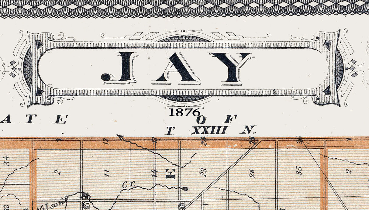 1876 Map of Jay County Indiana