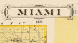 1876 Map of Miami County Indiana Xenia