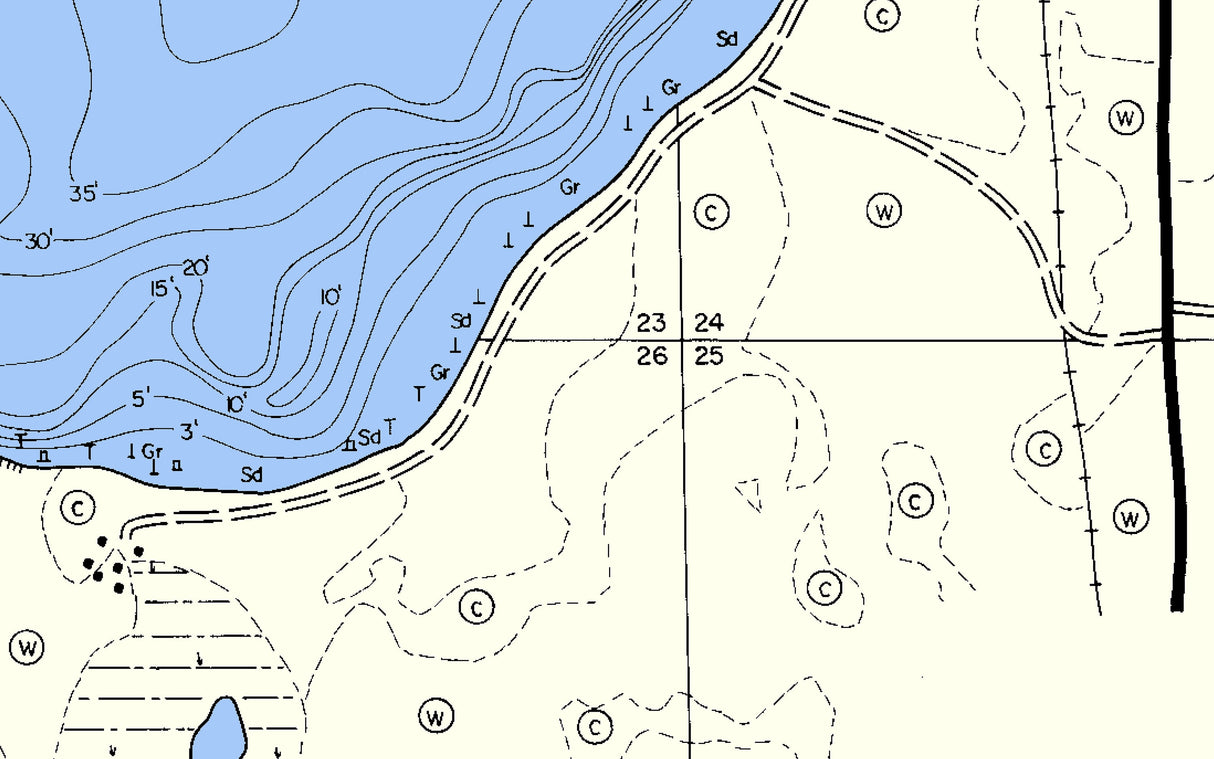 1973 Map of Clearwater Lake Oneida County Wisconsin