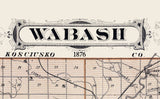 1876 Map of Wabash County Indiana