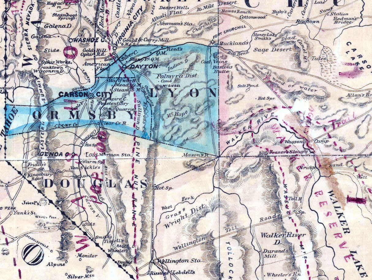 1866 Map of Nevada