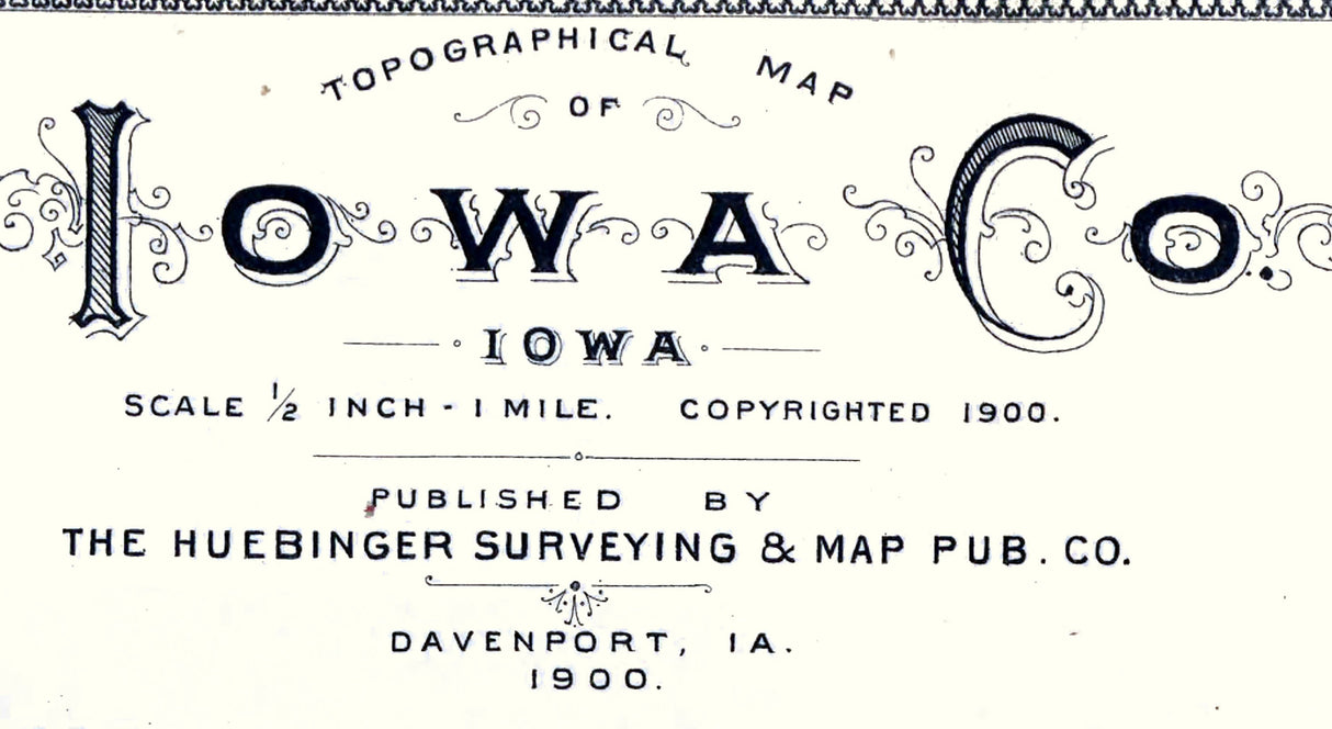 1900 Map of Iowa County Iowa