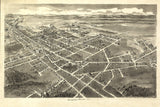 1907 Panoramic Map of Hickory North Carolina