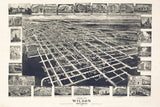 1908 Panoramic Map of Wilson North Carolina
