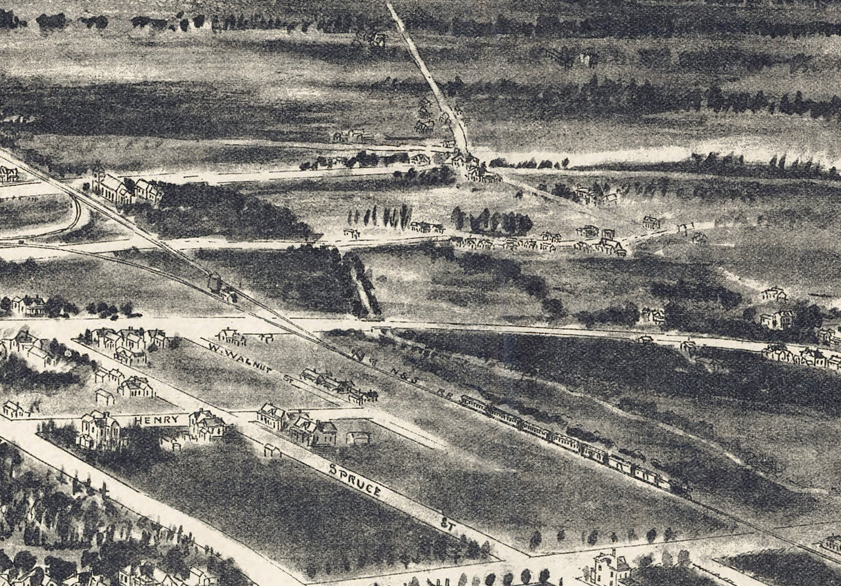 1908 Panoramic Map of Wilson North Carolina