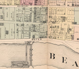 1876 Town Map of Bridgewater Beaver County Pennsylvania