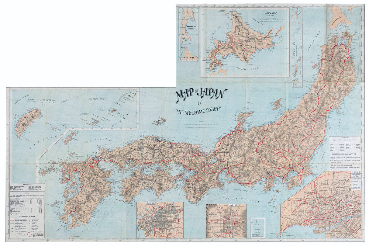 1908 Map of Japan