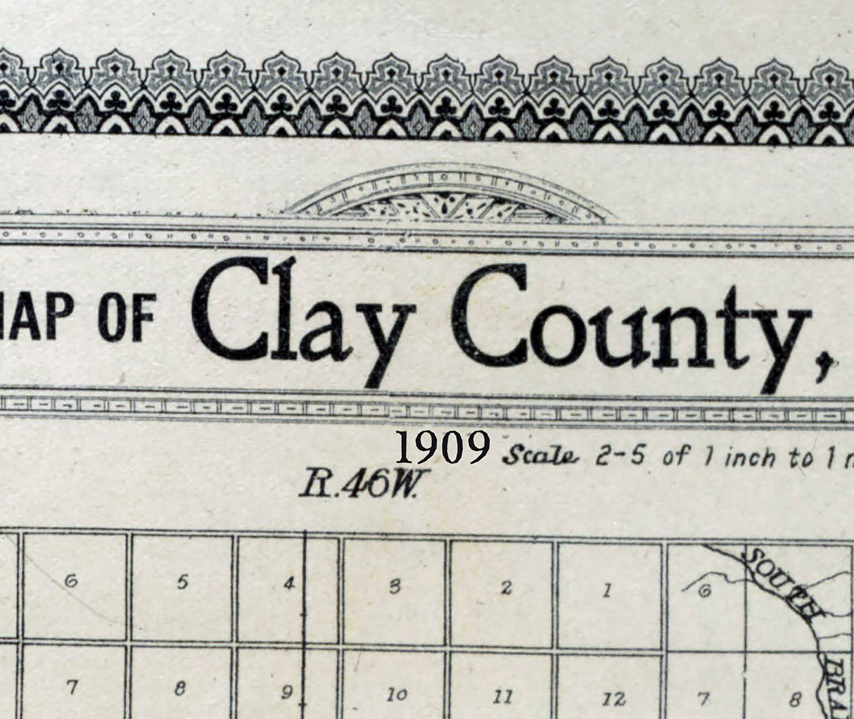 1909 Map of Clay County Minnesota