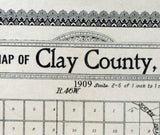 1909 Map of Clay County Minnesota