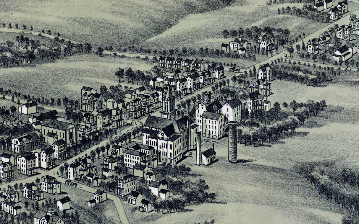 1894 Panoramic Map of Collegeville Montgomery County Pennsylvania