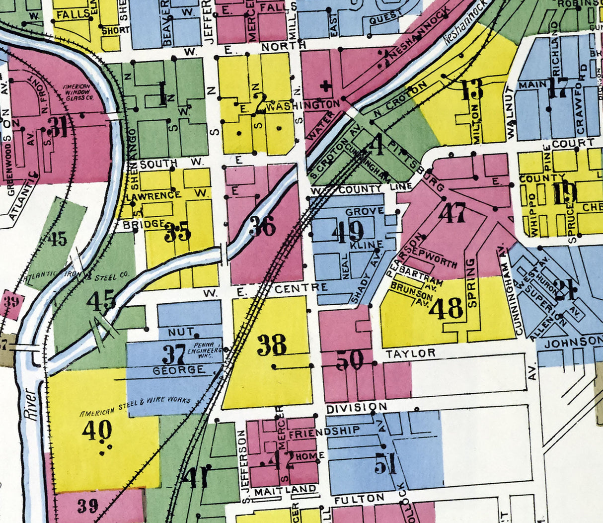 1904 Town Map of Norristown Montgomery County Pennsylvania