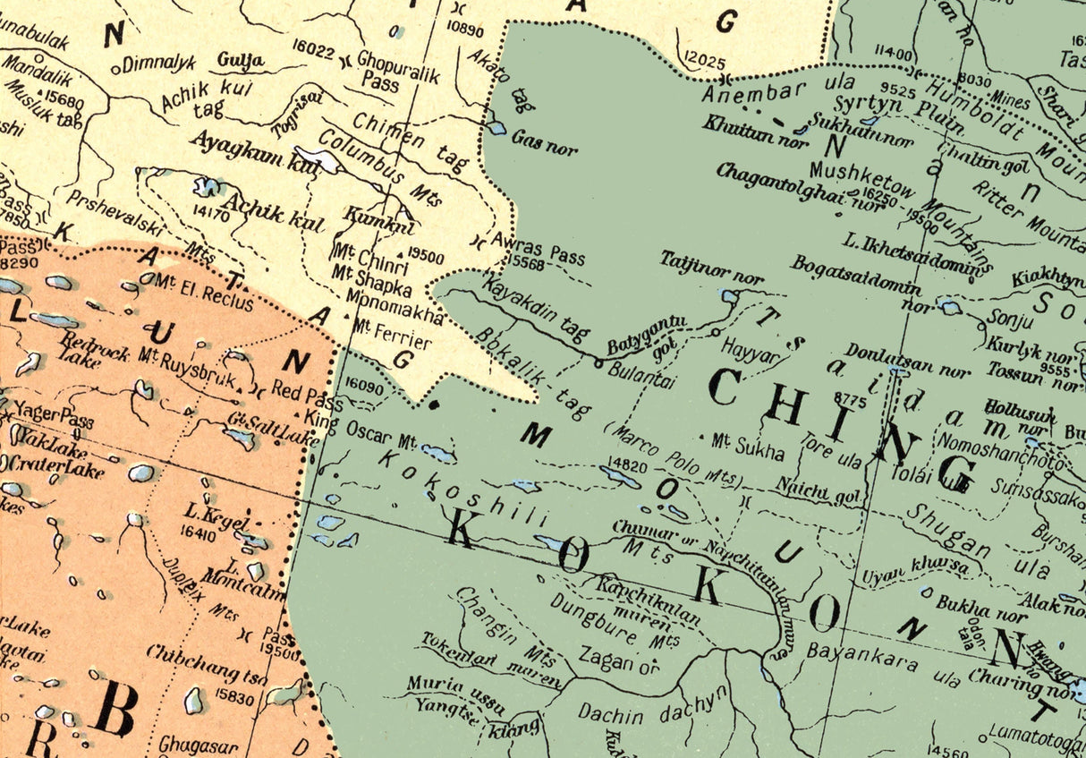1900 Map of China and Adjacent Countries