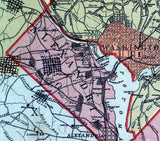 1891 Map of Washington DC District of Columbia