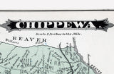 1876 Map of Chippewa Township Beaver County Pennsylvania