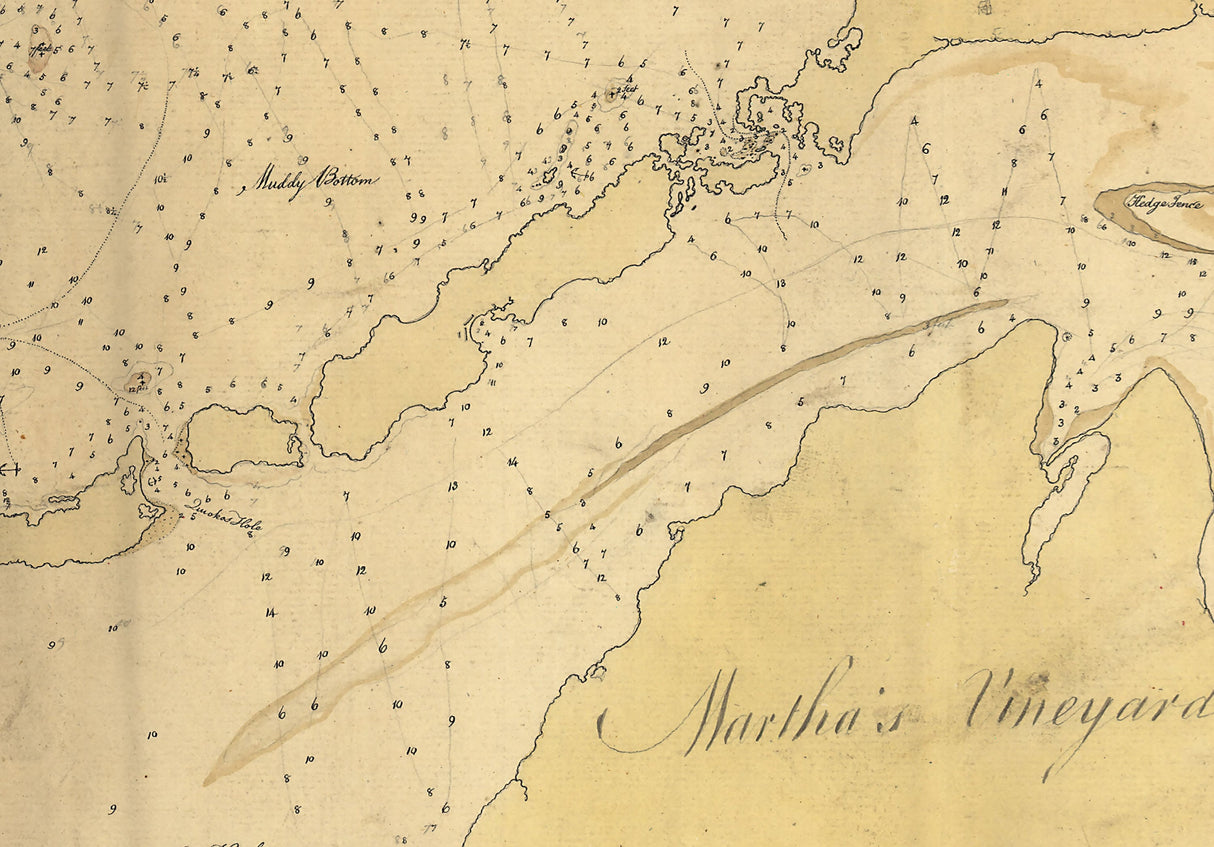 1778 Nautical Chart of Buzzards Bay and Shoals of Nantucket Massachusetts