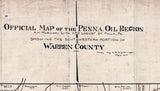 1917 Map of Warren County Pennsylvania Oil Region Southwest