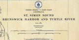 1926 Nautical Chart of St Simon Sound Brunswick Harbor Georgia