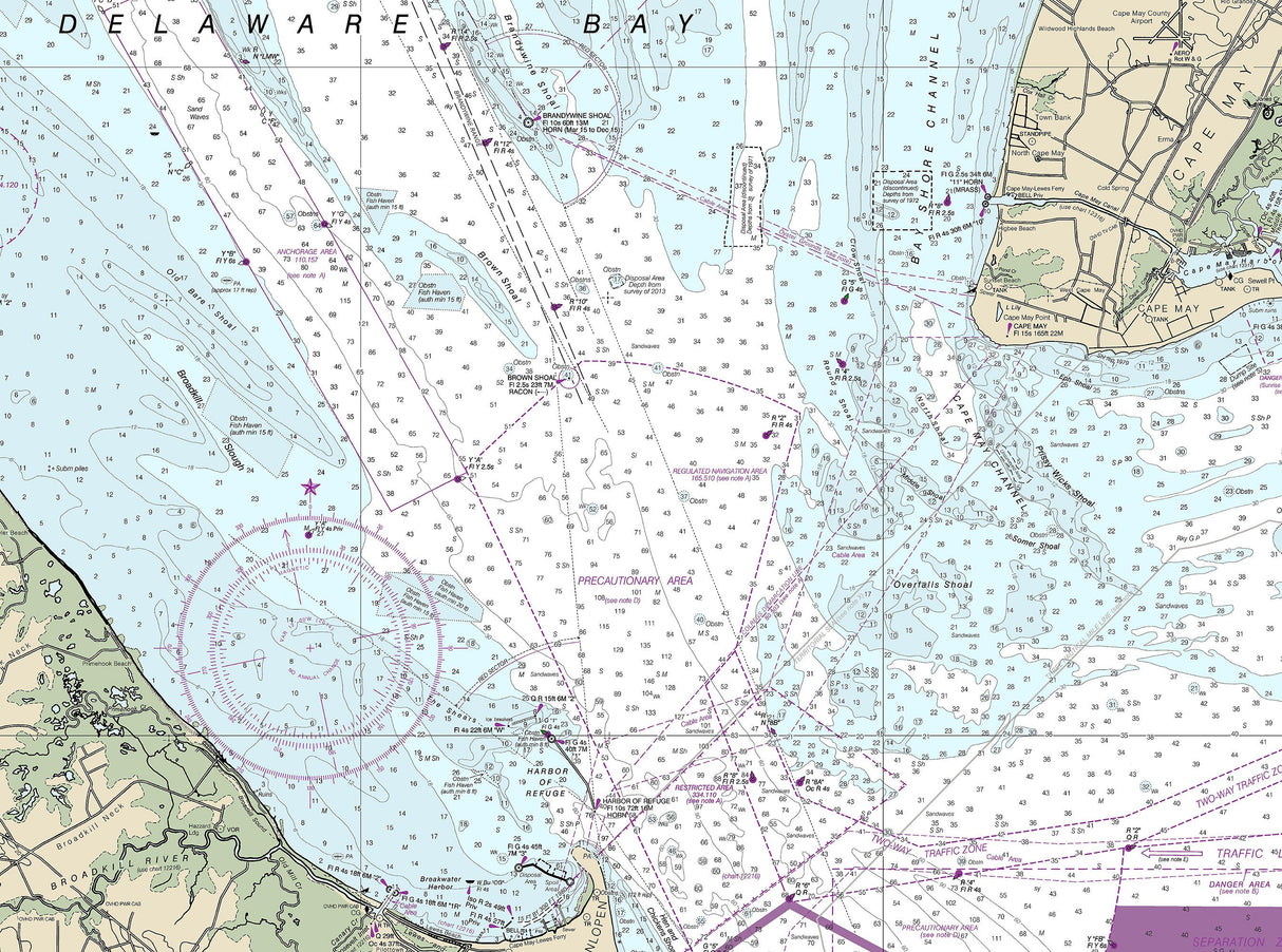 2018 Nautical Chart of the Delaware Bay