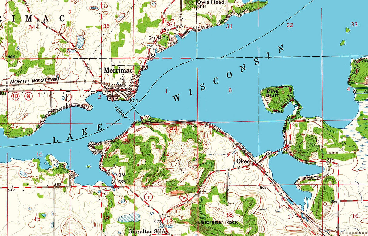 1959 Map of Lake Wisconsin