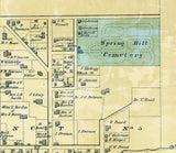 1876 Map of Harrodsburg Mercer County Kentucky