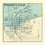 1876 Map of Perryville Boyle County Kentucky