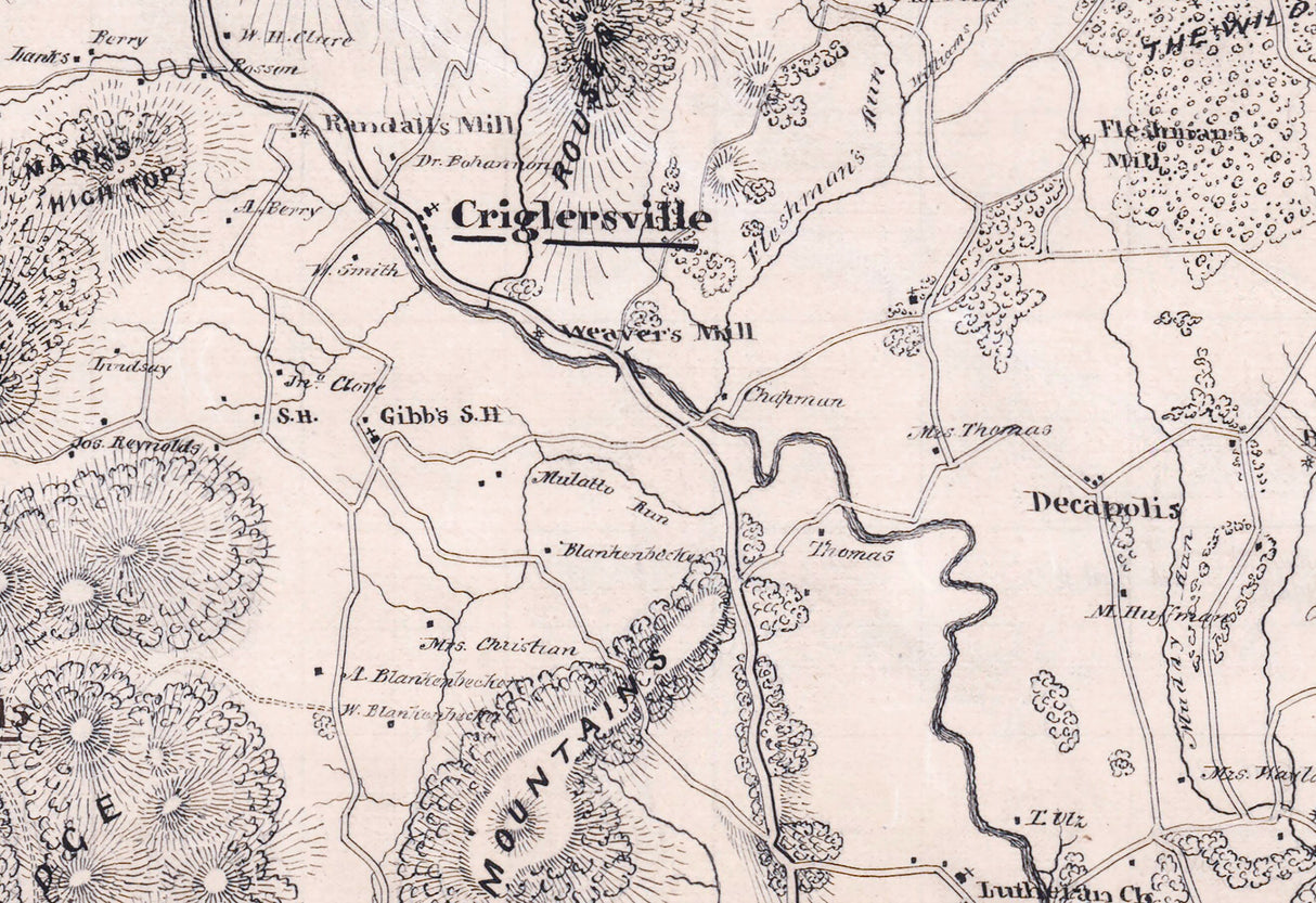 1866 Map of Madison County Virginia