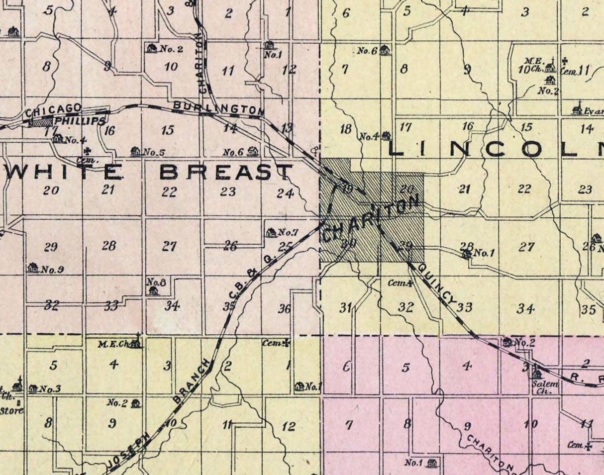 1896 Map of Lucas County Iowa