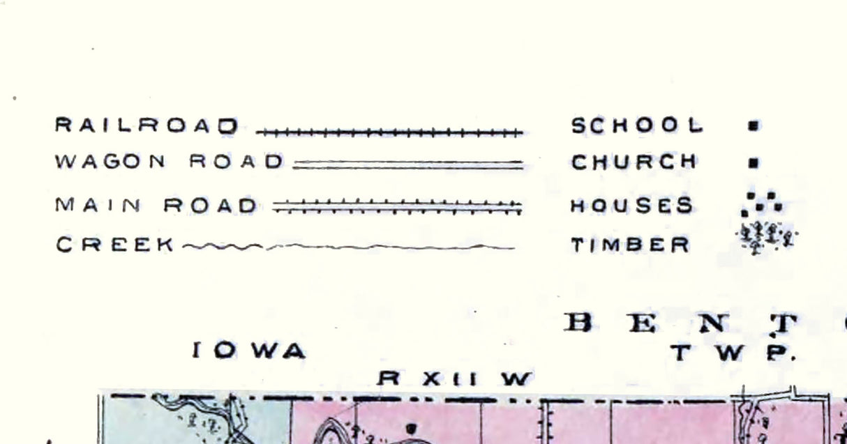 1900 Map of Iowa County Iowa