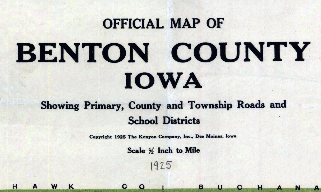 1925 Map of Benton County Iowa