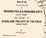 1856 Map of Niagara Falls and Niagara City