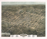 1872 Panoramic Map of Raleigh North Carolina