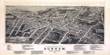 1891 Panoramic Map of Durham North Carolina