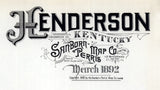 1892 Town Map of Henderson Kentucky