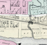 1876 Town Map of Baden Station Beaver County Pennsylvania
