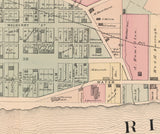 1876 Town Map of Bridgewater Beaver County Pennsylvania
