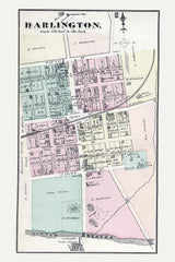 1876 Town Map of Darlington Beaver County Pennsylvania