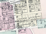 1876 Town Map of Darlington Beaver County Pennsylvania