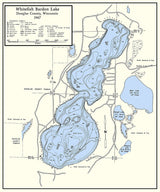 1967 Map of Whitefish Bardon Lake Douglas County Wisconsin