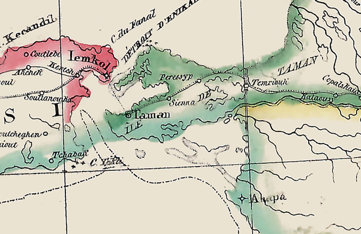 1825 Map of Odessa Ukraine Sea of Azov and Crimea Region