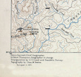 1885 Map of Dahlonega Georgia Topographic Sheet