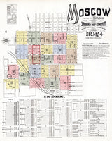 1904 Town Map of Moscow Idaho Latah County