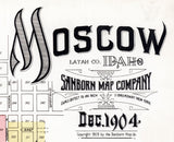 1904 Town Map of Moscow Idaho Latah County