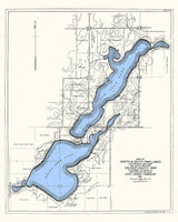 1916 Map of North & South Twin Lakes Calhoun County Iowa
