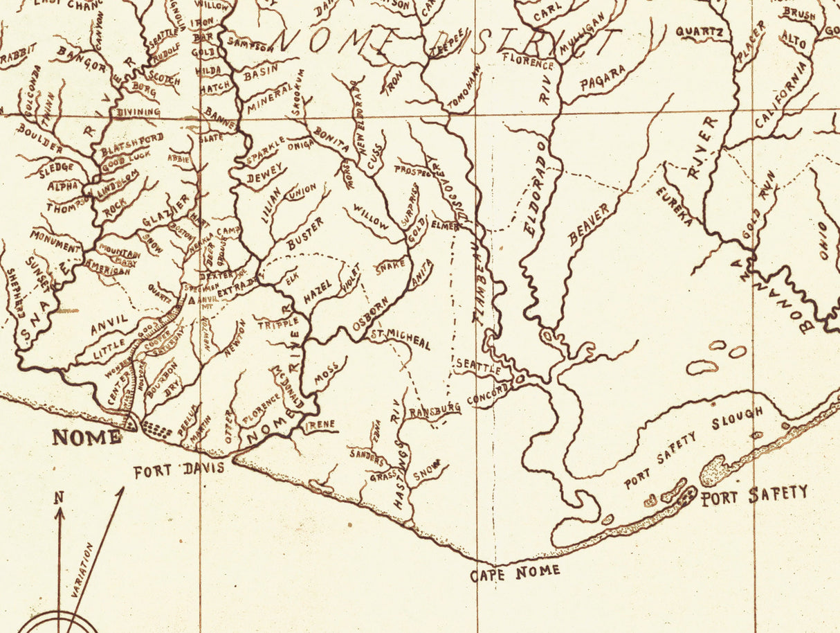 1901 Map of Nome Alaska