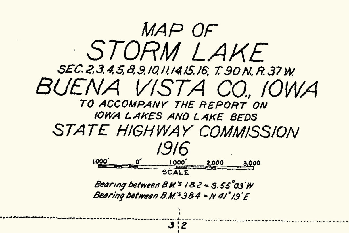 1916 Map of Storm Lake Buena Vista County Iowa