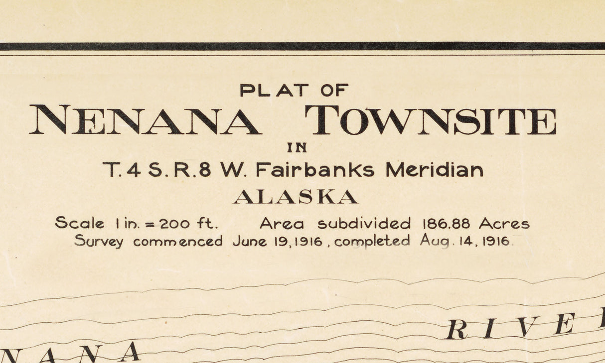 1916 Town Map of Nenana Alaska