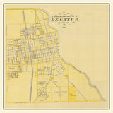 1876 Town Map of Decatur Adams County Indiana